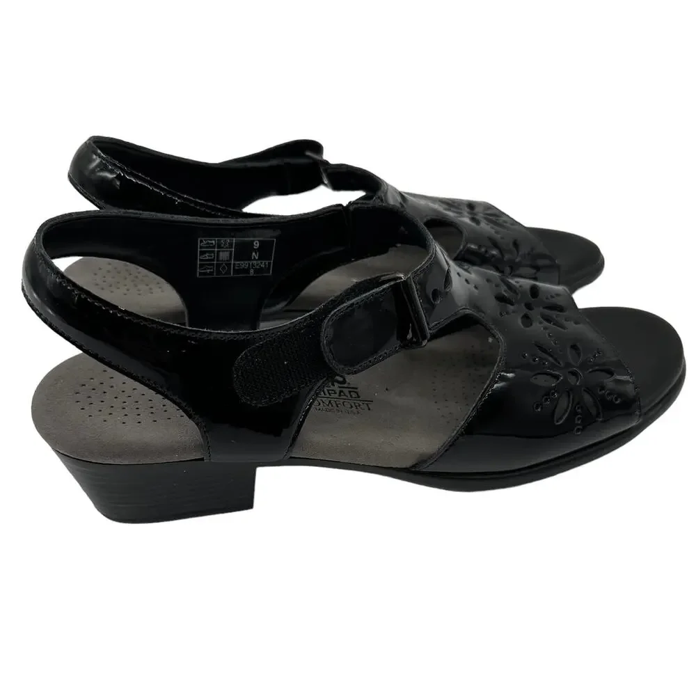 SAS Tripad Comfort Sunburst Heel Strap Sandal Black Size 9N Excellent Condition